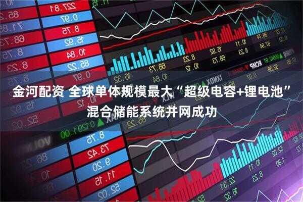 金河配资 全球单体规模最大“超级电容+锂电池”混合储能系统并网成功