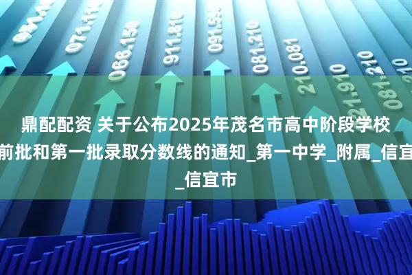 鼎配配资 关于公布2025年茂名市高中阶段学校提前批和第一批录取分数线的通知_第一中学_附属_信宜市